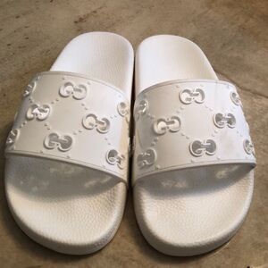 White sandals with cutouts. Sz 8 never worn!